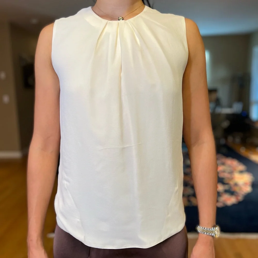 Genuine Giorgio Armani runway couture 100% silk reversible white top - Picture 5 of 15